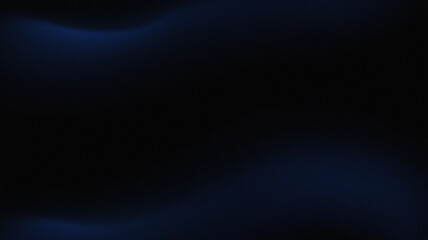 Black dark blue navy indigo abstract background. Color gradient ombre blend. Smooth wave lines. Soft glow neon light. Deep space tone. Elegant shimmer effect. Shadow fade mesh with blur grain
