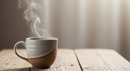 Artisanal coffee cup for text overlay in advertisements