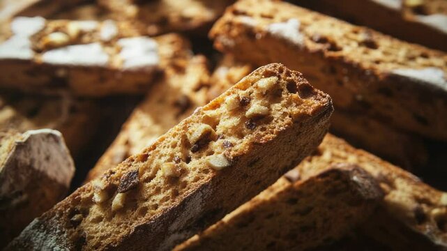 Freshly baked bread sticks captured in a close-up shot, perfect for food or cooking related uses