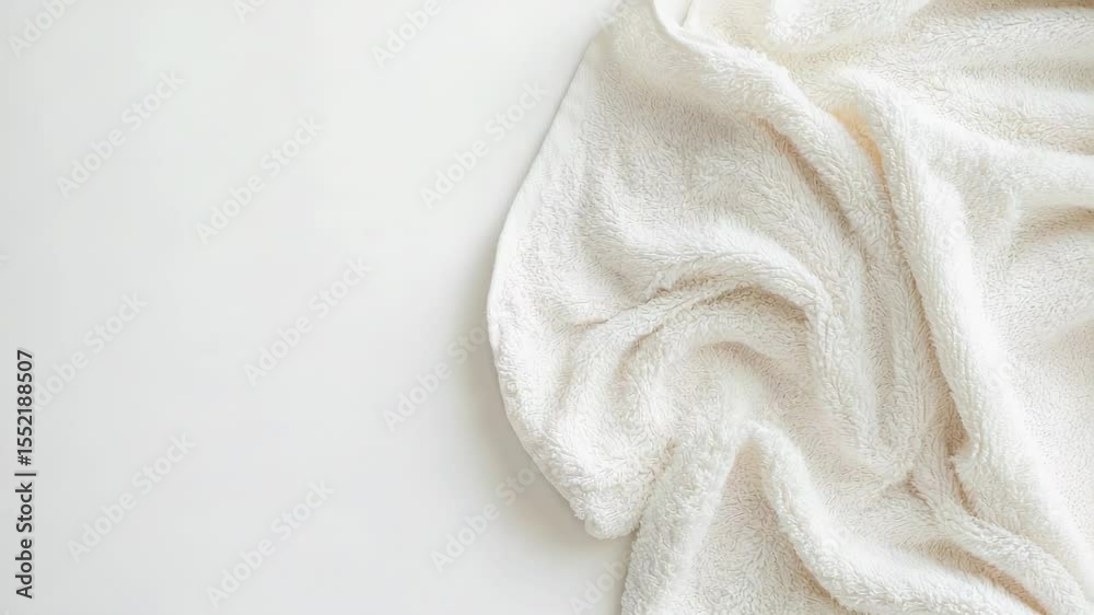 Poster a close-up shot of a white towel lying on a table