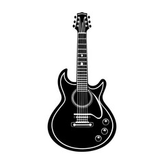 Obraz premium Download high quality black and white guitar vector image for music production and guitar lessons online