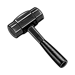 Illustration of a rubber mallet tool for construction and woodworking projects and home improvement use