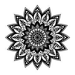 Downloadable intricate floral mandala vector design for coloring pages and artistic projects use print ready