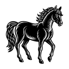 Download black horse vector illustration drawing of a majestic animal for free personal and commercial use