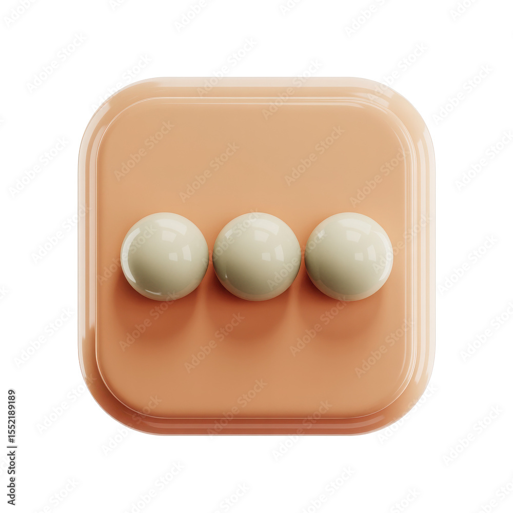 Fototapete a modern 3d rendered icon representing a loading indicator or progress status with three subtle dots