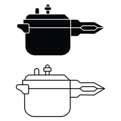 Pressure cooker icon vector set. Silhouette of Pressure cooker symbol sign for mobile concept and web design. Vector illustration.