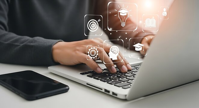 Innovative digital transformation concept with creative ideas and technology solutions for business growth and online engagement strategies - Powered by Adobe