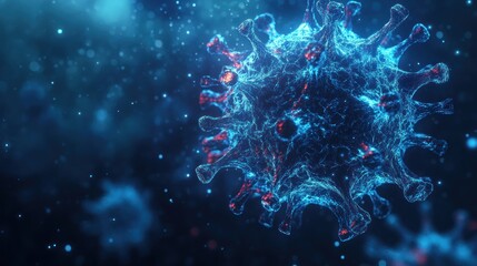 Detailed illustration of a virus structure.