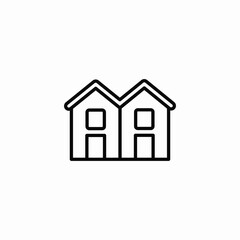 row house icon sign vector