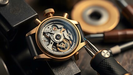Intricate details of a luxury watch showcasing its elegant mechanical components and craftsmanship.