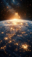 Illuminated Earth From Space: Satellites and City Lights at Night