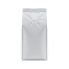 White coffee bag with valve, isolated on transparent background © PNG Lab