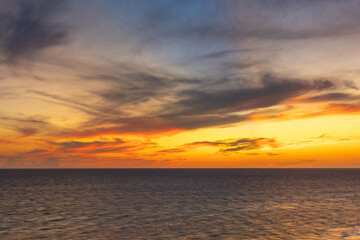 Beautiful bright colored sunset over the ocean. 