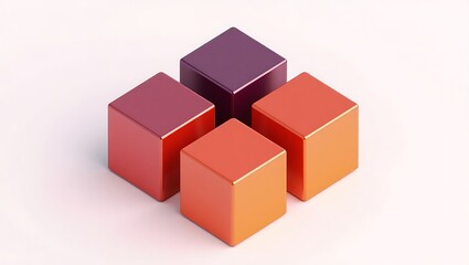 Obraz premium colorful cubes on white background