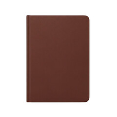 Brown hardcover notebook isolated, transparent background