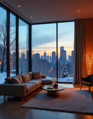modern living room with a view