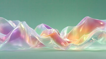 Iridescent Plastic Sheet with Warped Surface and Abstract Texture