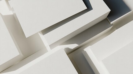 Fototapeta premium Abstract geometric shapes in white