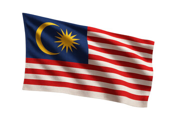 Obraz premium Malaysia flag isolated on transparent background, national symbol of patriotism