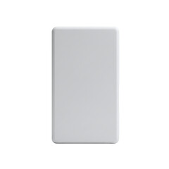 Minimal white power bank for charging mockup, isolated on transparent background