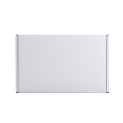 Flat white cardboard mailing box for shipping, isolated on transparent background