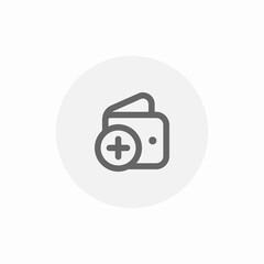 wallet add plus icon sign vector