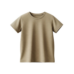 Basic brown t-shirt for kids or casual wear, isolated on transparent background