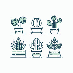 Botanical Pot Plant Logo for Home Decor Brand

