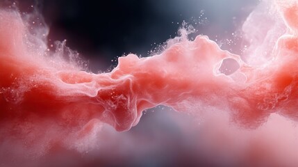 An eye-catching abstract composition featuring flowing red fluid on a soft background, evoking emotions and representing creativity and human expression.