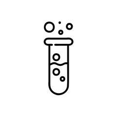 Handdrawn Line Art Test Tube Bubbles Laboratory Science Experiment vector
