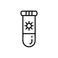 Handdrawn Line Art Test Tube Icon Sun Symbol Laboratory Science Experiment vector