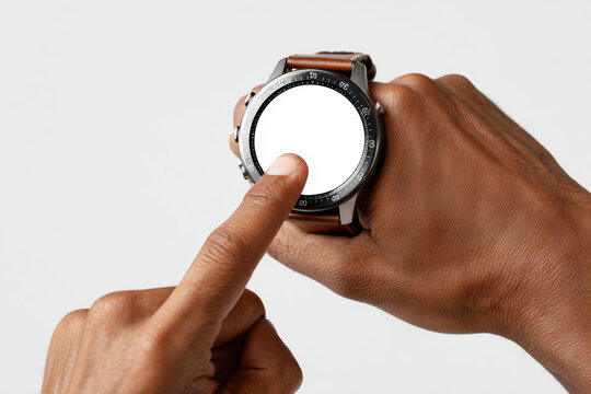 Stylish Arab man's wrist showcasing modern smartwatch in an elegant setting