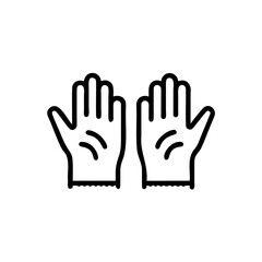 Fototapeta premium Handdrawn Line Art Gloves Icon Pair Laboratory Safety Equipment vector