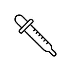 Handdrawn Lineart Pipette Laboratory Science Icon dropper