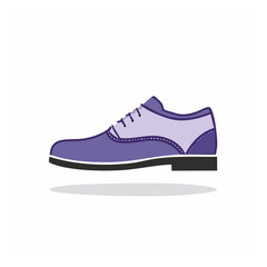 Classic lace-up dress shoe illustration in shades of purple on white background fashion footwear elegant formal wear style
