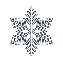 Isolated Snowflake Graphic Outline Winter Season Frost Weather Cold Symbol Decoration
