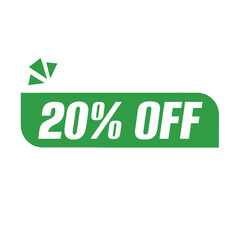 Bold 20% Off, Green Offer Tag, Natural Design png