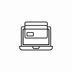laptop card transactions icon sign vector