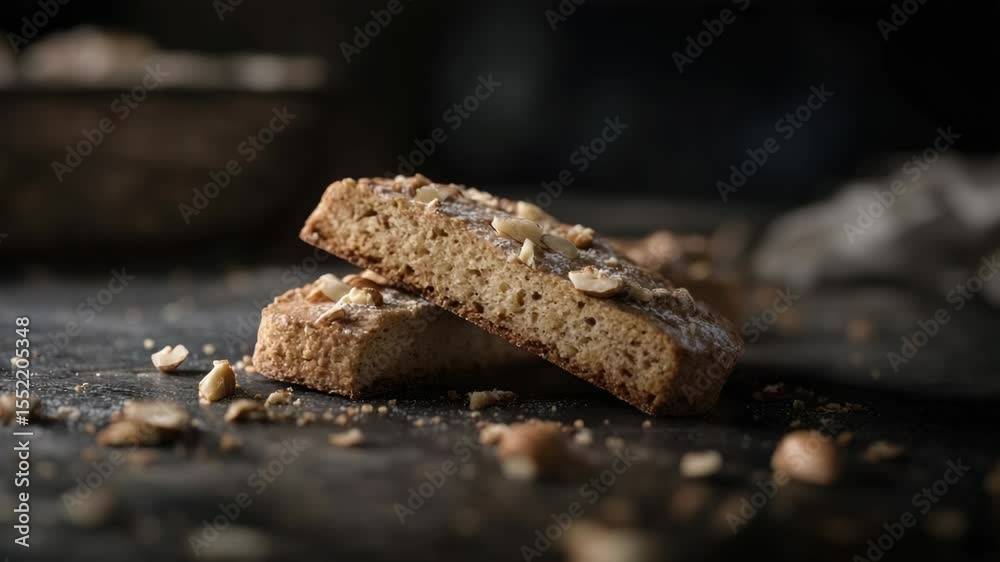Poster A pair of slices of bread resting on a flat surface