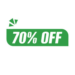 Eco-Friendly 70% Off, Green Voucher Badge, Product Label png