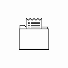 receipt folder icon sign vector