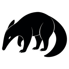 Elegant Black Silhouette of an Anteater