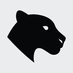 Silhouette black panther head side view profile Vector illustration © CreatiMart