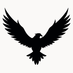 Obraz premium Majestic Eagle Silhouette Wings Spread Wide, Powerful Bird of Prey