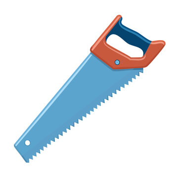 blue saw with orange handle clip art preview