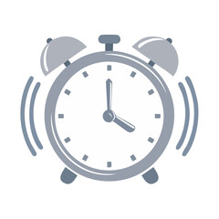 Ringing Alarm Clock Cartoon Icon - Reminder, Time Management, Wake Up Call Symbol