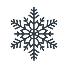 Detailed Snowflake Design Winter Holiday Season Decoration Flake Ornament Frozen Water Crystal Geometry Pattern Isolated on Black Background