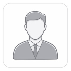 Obraz premium Anonymous Man in Suit Icon Vector Illustration, Business Professional, Gray Style