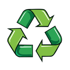 Obraz premium Green Recycle Symbol Circular Arrows Design on Black Background Eco Friendly Initiative Environmentally Conscious Icon