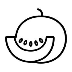 line icon melon on white background
Vector icon on the theme of fruits and vegetables movement
